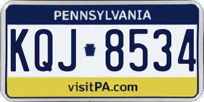PA license plate KQJ8534