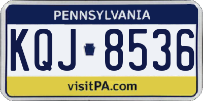 PA license plate KQJ8536