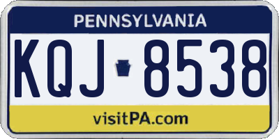 PA license plate KQJ8538