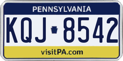 PA license plate KQJ8542
