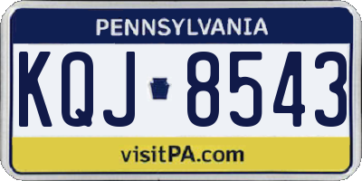 PA license plate KQJ8543