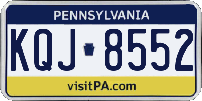 PA license plate KQJ8552
