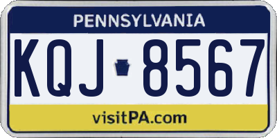 PA license plate KQJ8567