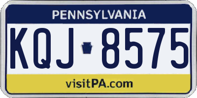 PA license plate KQJ8575