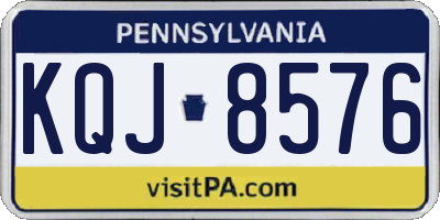 PA license plate KQJ8576