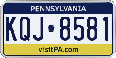 PA license plate KQJ8581