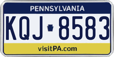PA license plate KQJ8583