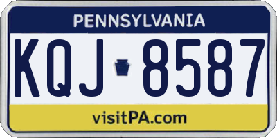 PA license plate KQJ8587