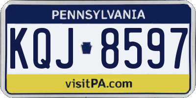 PA license plate KQJ8597