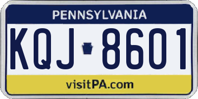 PA license plate KQJ8601