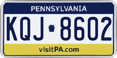 PA license plate KQJ8602