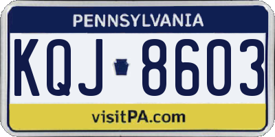 PA license plate KQJ8603