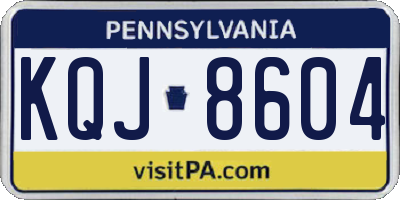 PA license plate KQJ8604