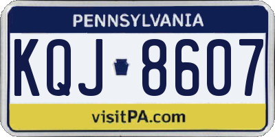 PA license plate KQJ8607