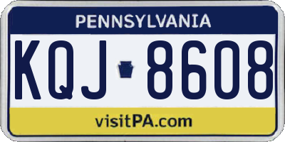 PA license plate KQJ8608