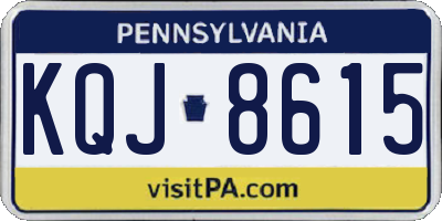 PA license plate KQJ8615