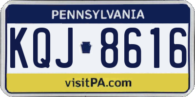 PA license plate KQJ8616