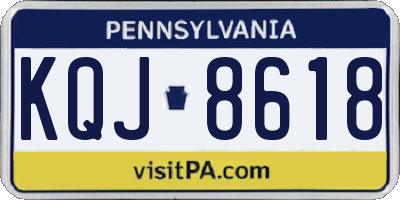 PA license plate KQJ8618