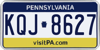 PA license plate KQJ8627