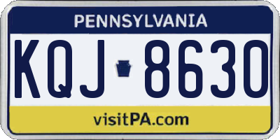 PA license plate KQJ8630
