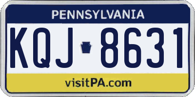PA license plate KQJ8631