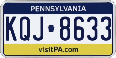 PA license plate KQJ8633
