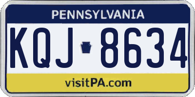 PA license plate KQJ8634