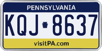 PA license plate KQJ8637