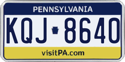 PA license plate KQJ8640