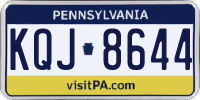 PA license plate KQJ8644