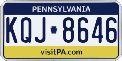 PA license plate KQJ8646