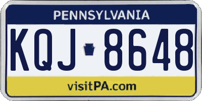 PA license plate KQJ8648