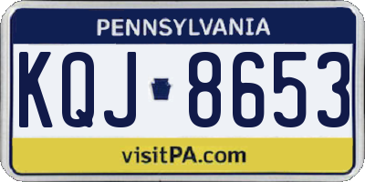 PA license plate KQJ8653