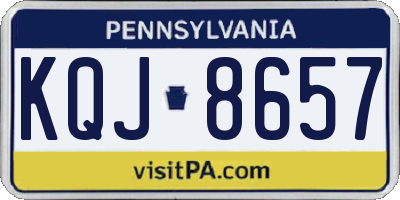 PA license plate KQJ8657