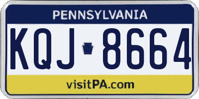 PA license plate KQJ8664