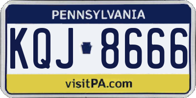 PA license plate KQJ8666