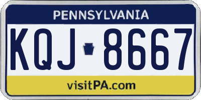 PA license plate KQJ8667