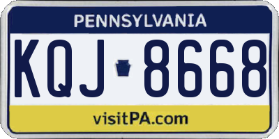 PA license plate KQJ8668