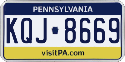 PA license plate KQJ8669
