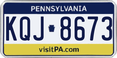 PA license plate KQJ8673