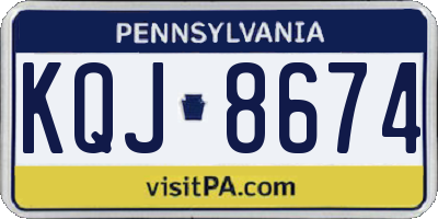 PA license plate KQJ8674