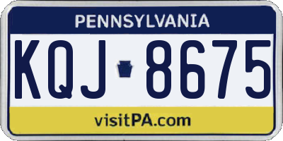 PA license plate KQJ8675