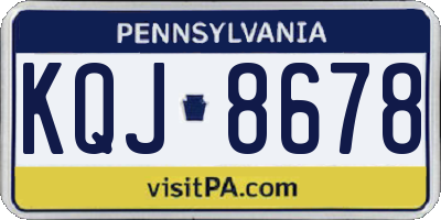 PA license plate KQJ8678