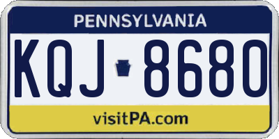 PA license plate KQJ8680
