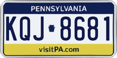 PA license plate KQJ8681