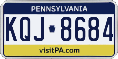 PA license plate KQJ8684