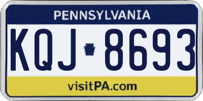PA license plate KQJ8693