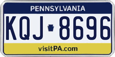 PA license plate KQJ8696