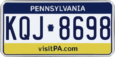 PA license plate KQJ8698