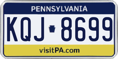 PA license plate KQJ8699
